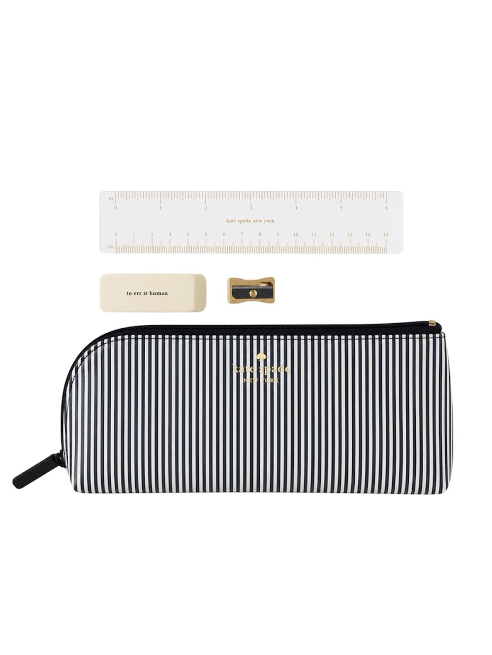 Kate Spade New York Pencil Case, Navy Seersucker Stripe
